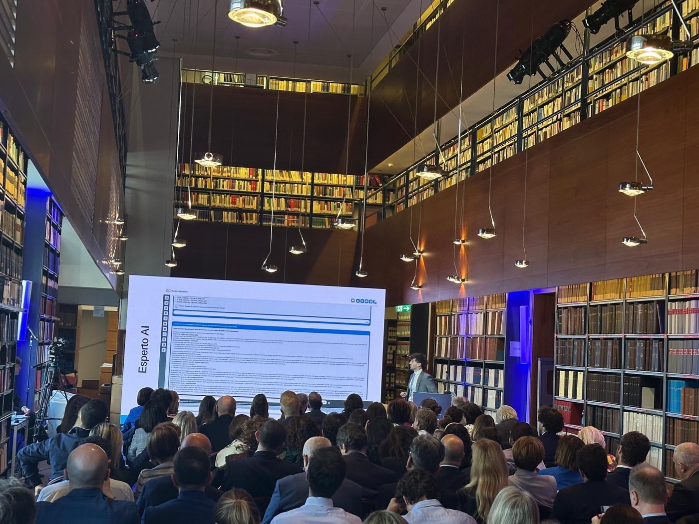 Davide Leopardi presenting Talk To The Future at the Milan Bar Association